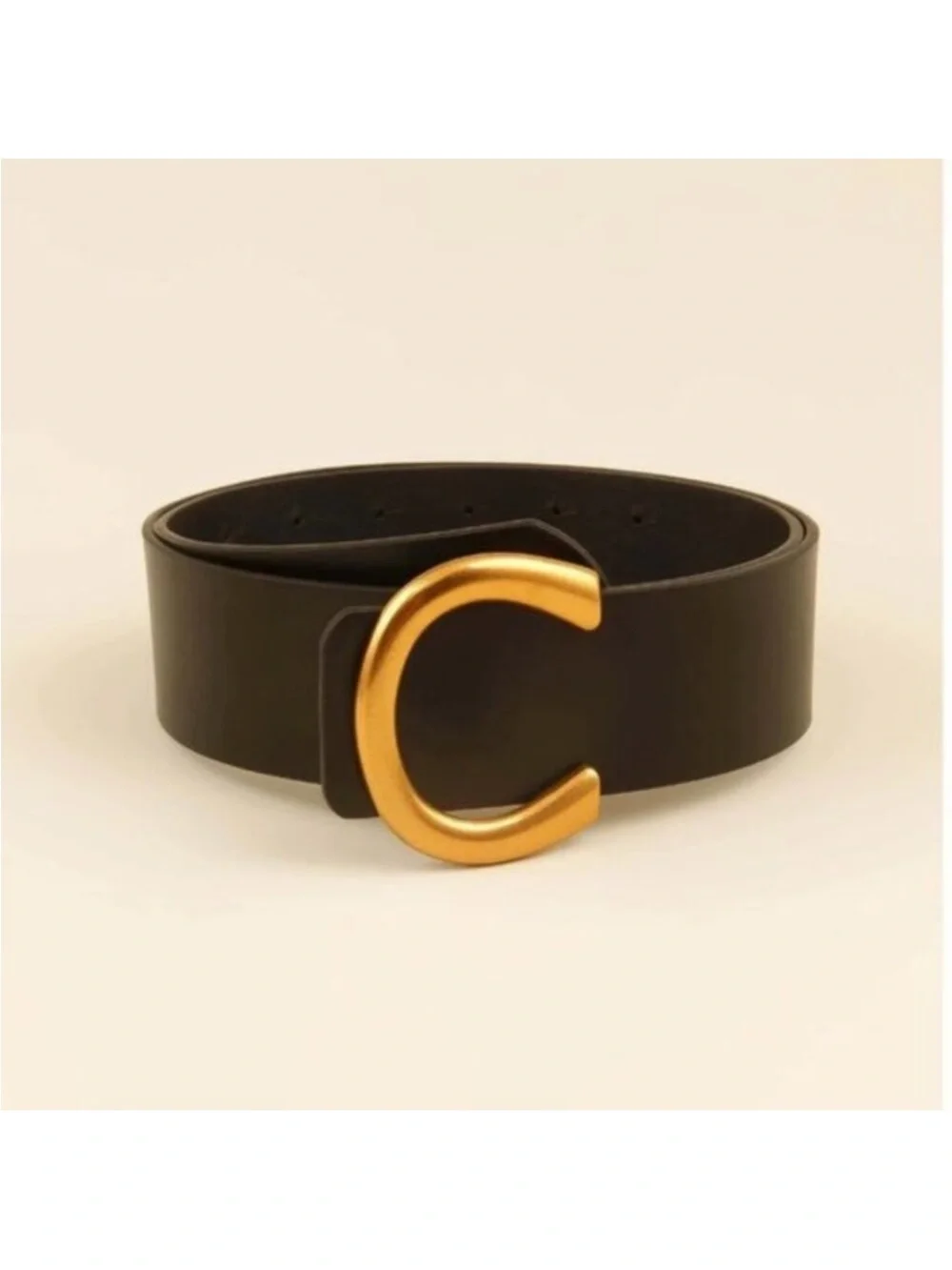 NWT Vici Horseshoe Wide Gold Buckle Belt